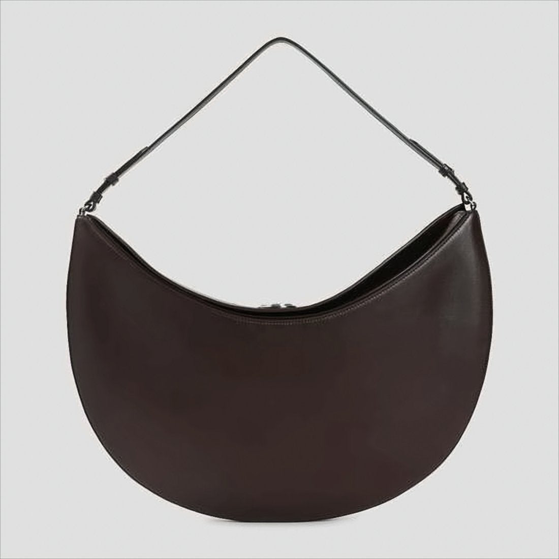 Crescent-Shaped Calf Leather Shoulder Bag