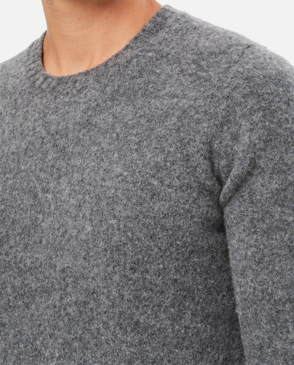 Sweter wełniany z dekoltem okrągłym ze ściągaczem