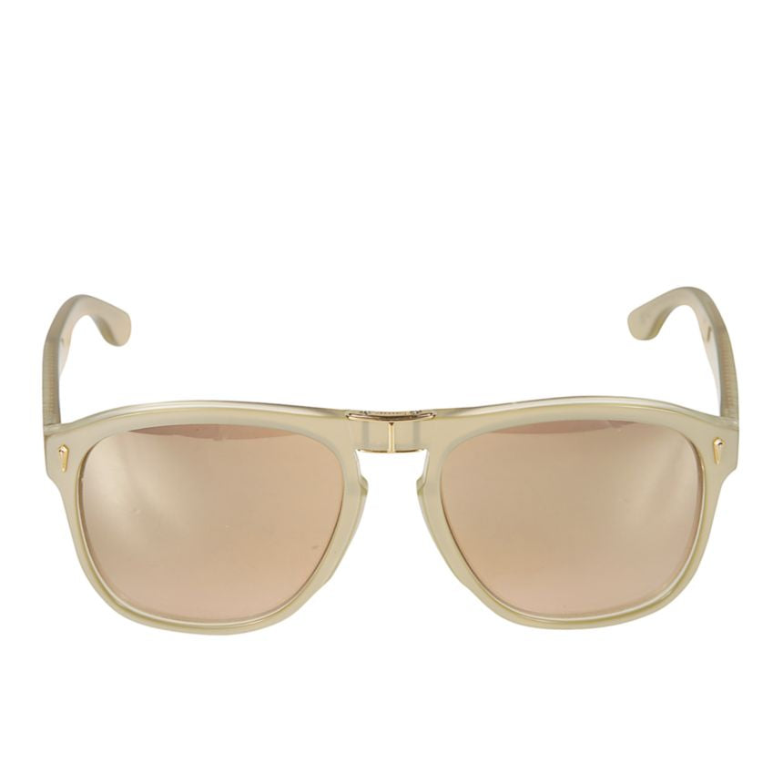 Gipsy Flag Glamour Translucent Beige Sunglasses with Textured Arms