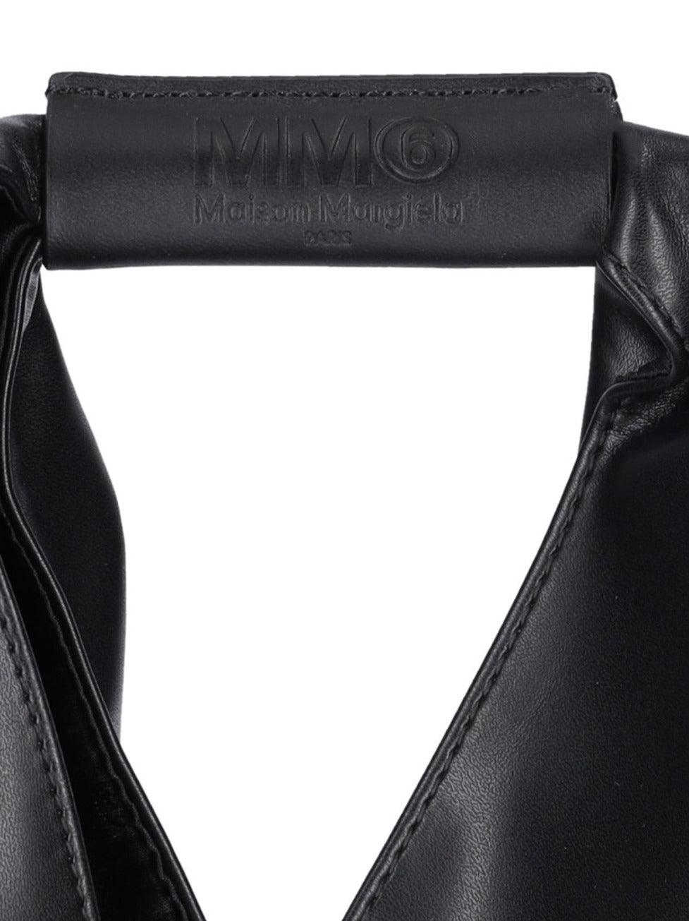 Black Faux Leather Small "Japanese" Tote Bag