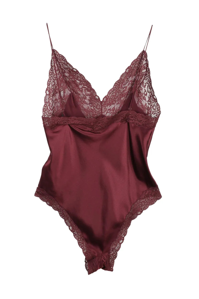 Silk Bodysuit - Brown