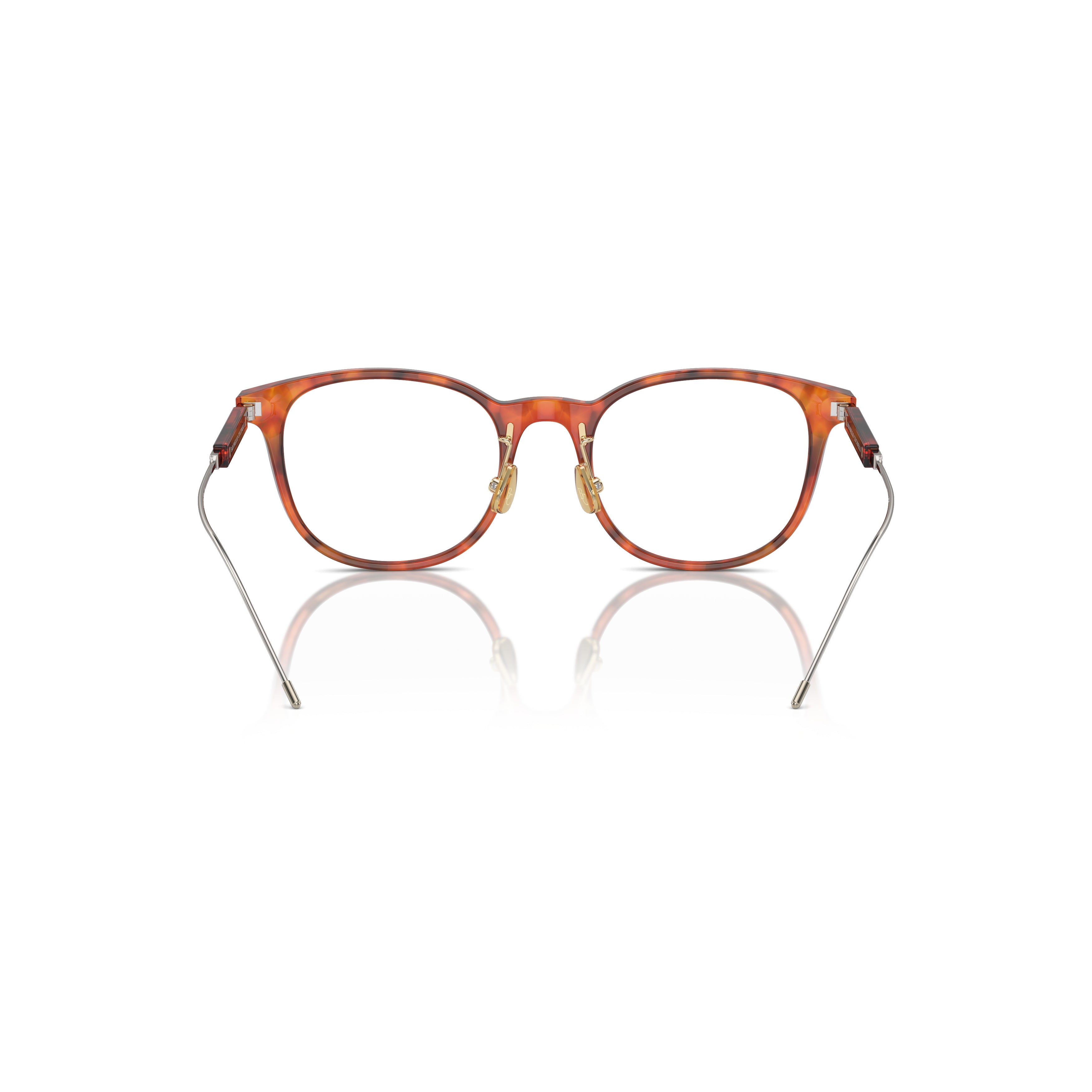 0bc3006 Round Tortoiseshell Frame Eyeglasses with Metal Temples