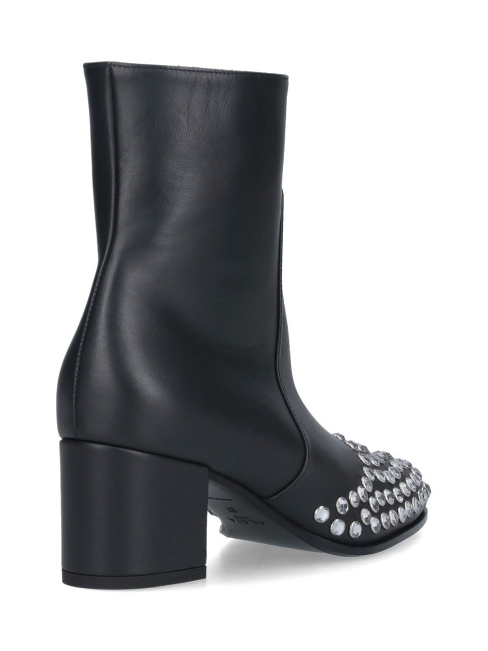 Ankle Boots With Silver Rhinestone Detailing