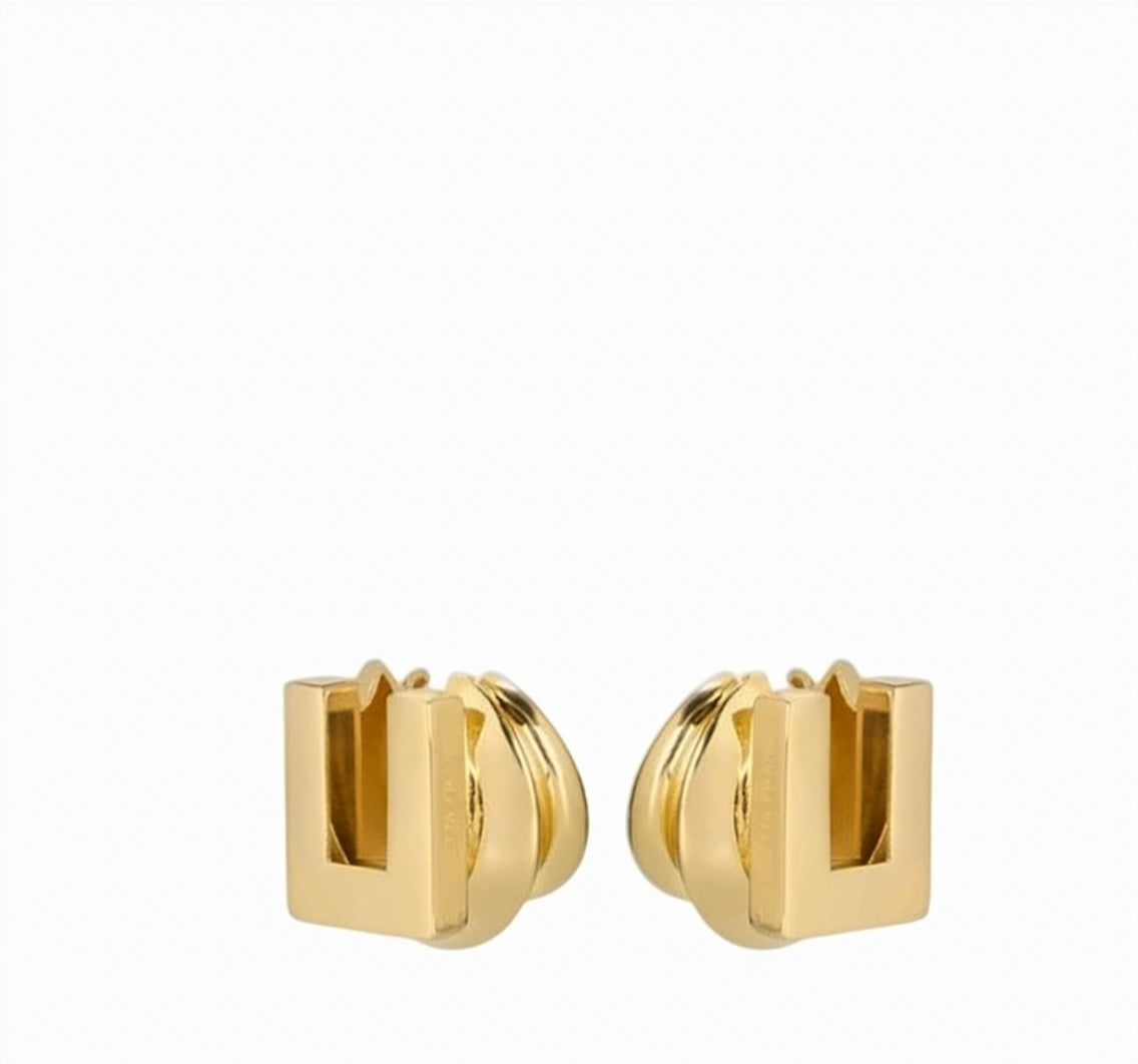 Gold Plated Logo Earrings