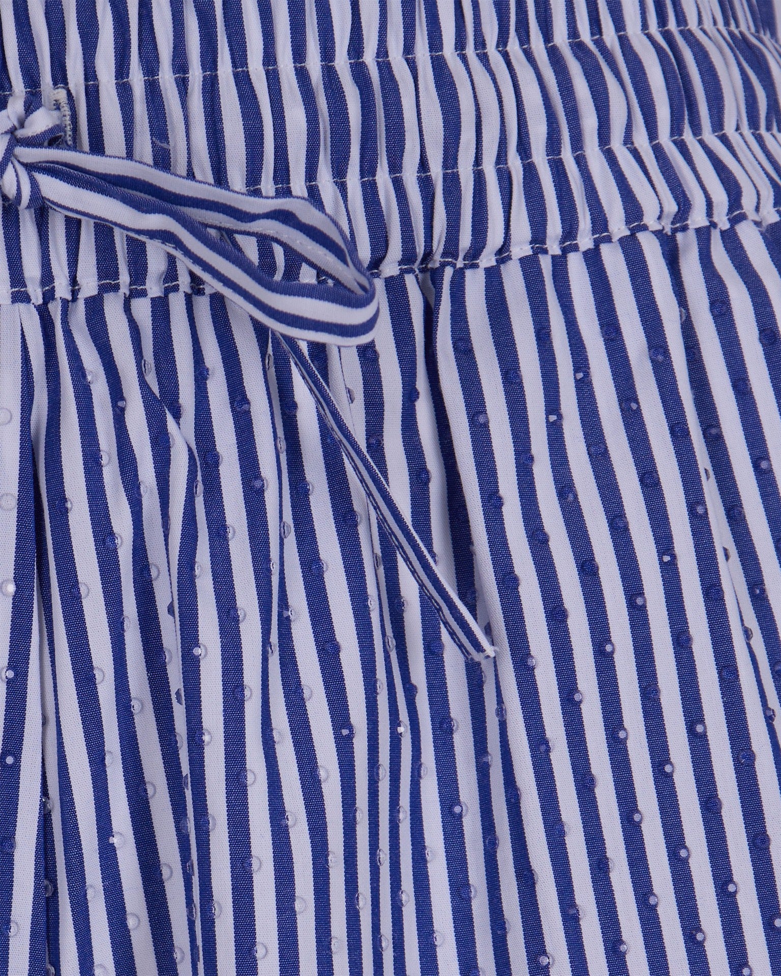 Pinstriped Shorts With Rhinestones