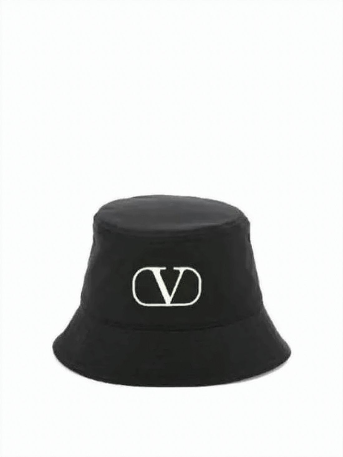 Black Bucket Hat with Embroidered Logo by Valentino