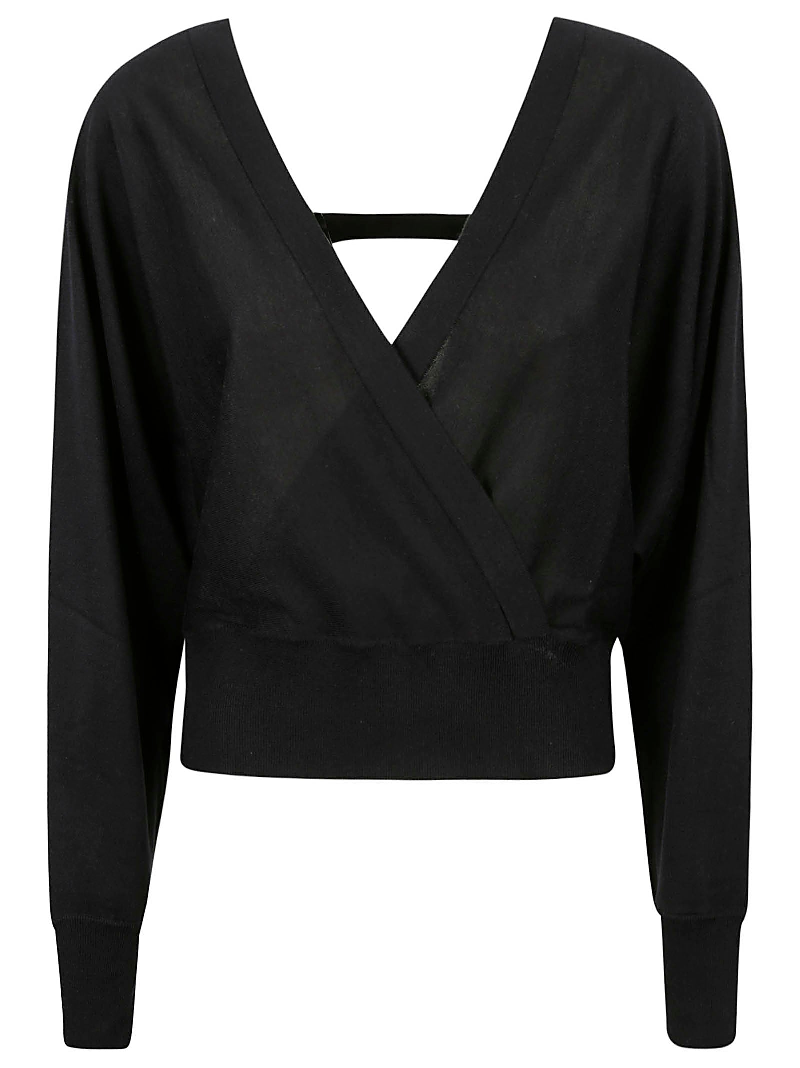 Classic Black Knit Sweater in Silk-Cotton Blend