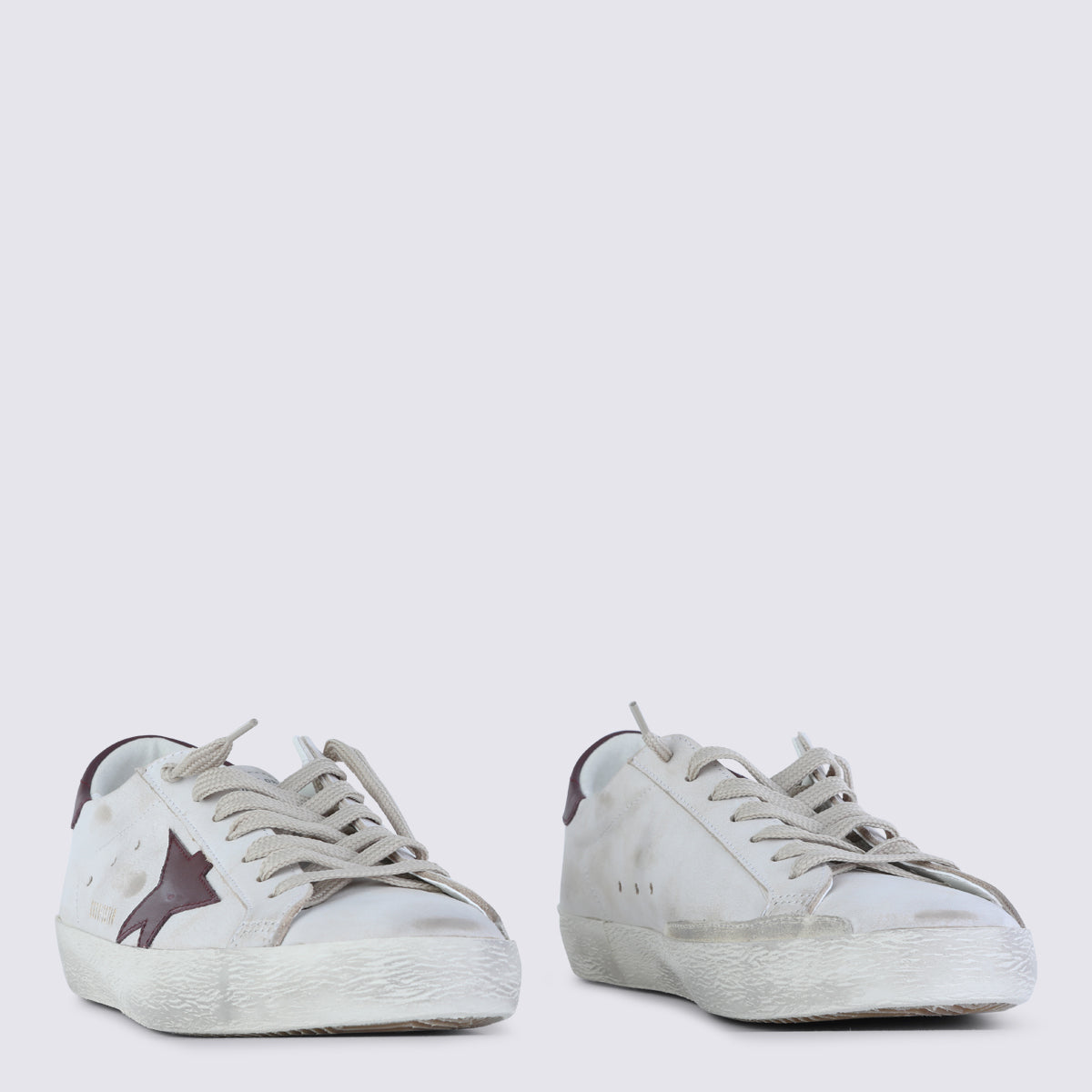 Distressed White Leather Sneakers