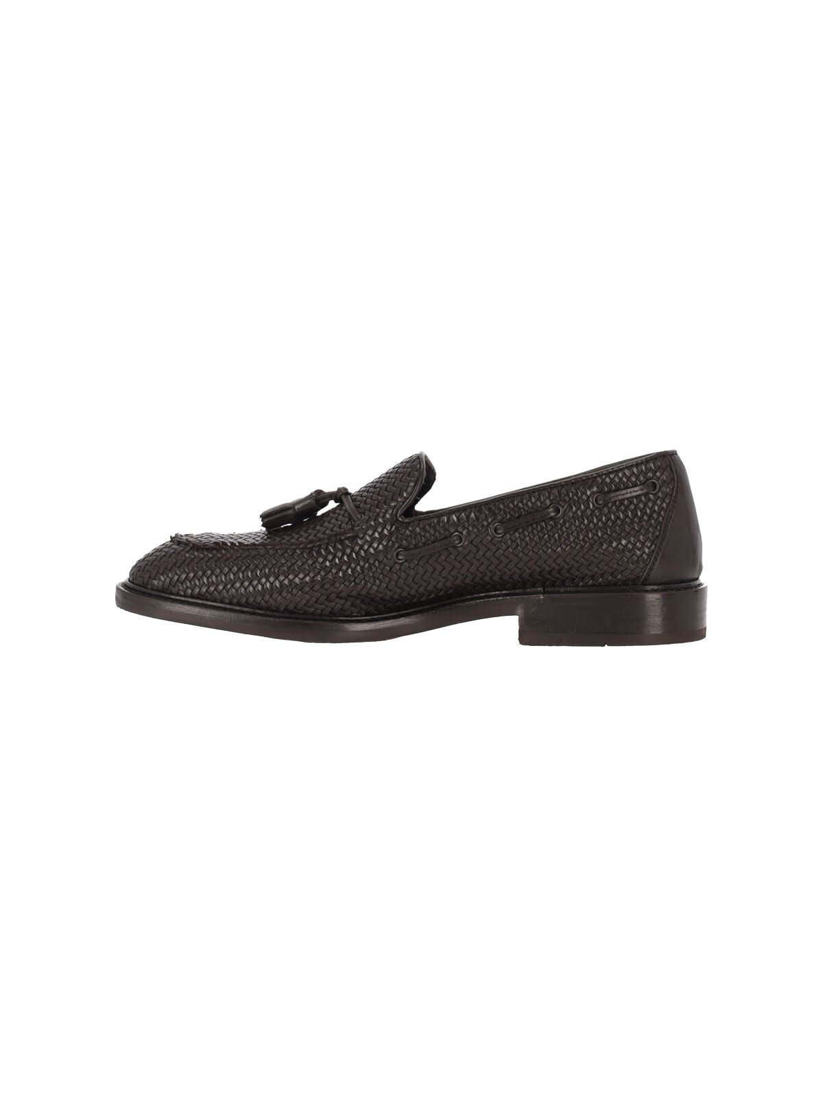 Braided Tassel Loafers – Dark Brown