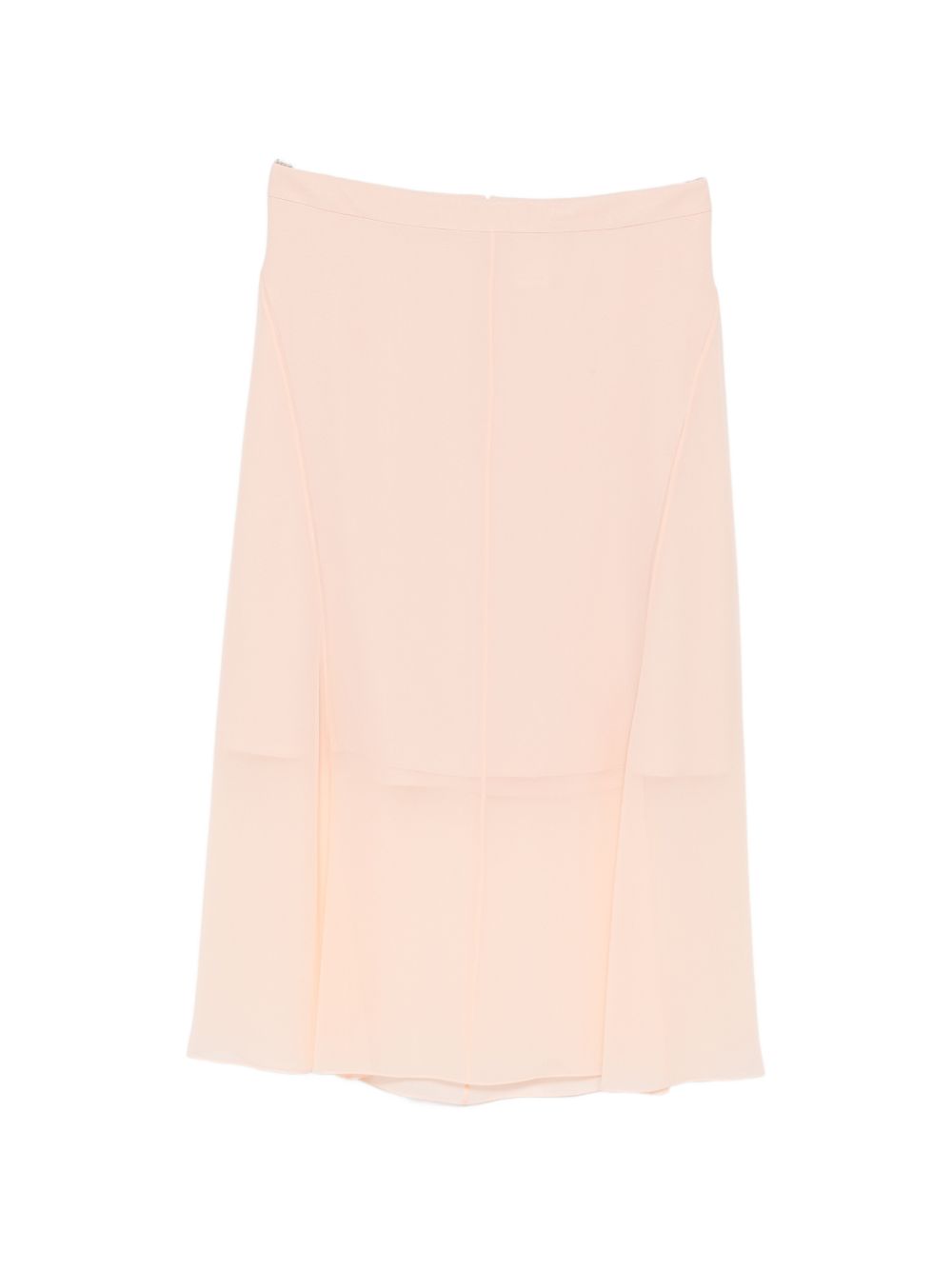 Pink Sheer Panelling Flared Midi Skirt