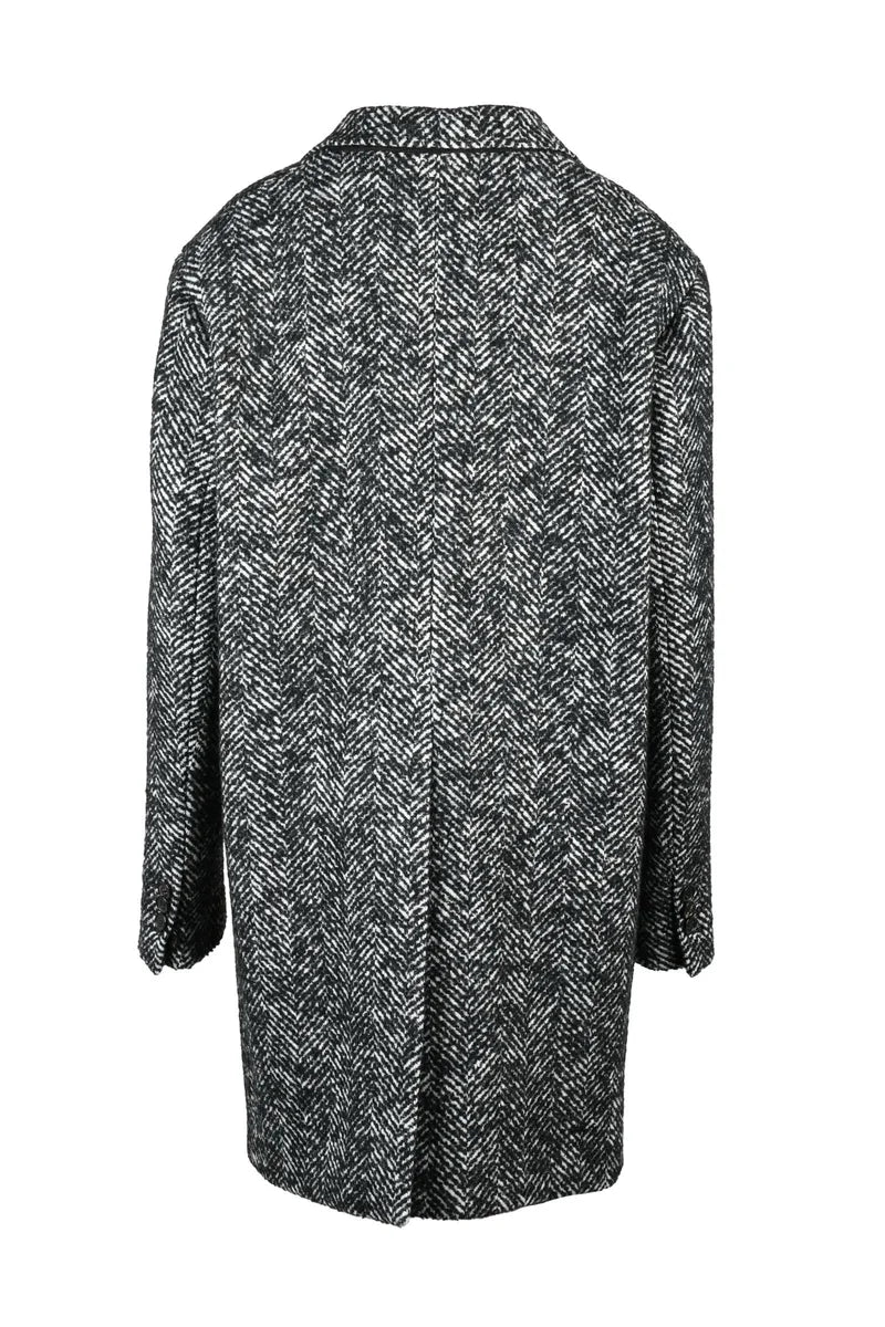 Patterned Coat - Black/White