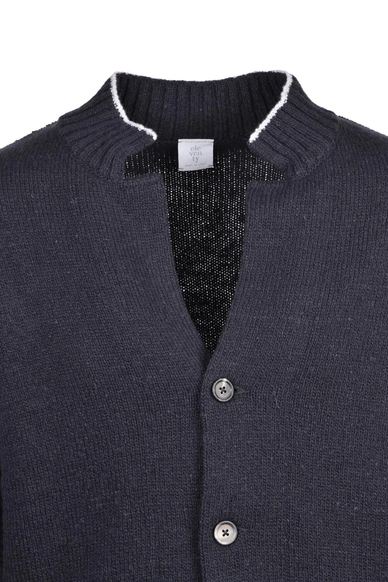 Wool Cashmere Button Cardigan - Grey