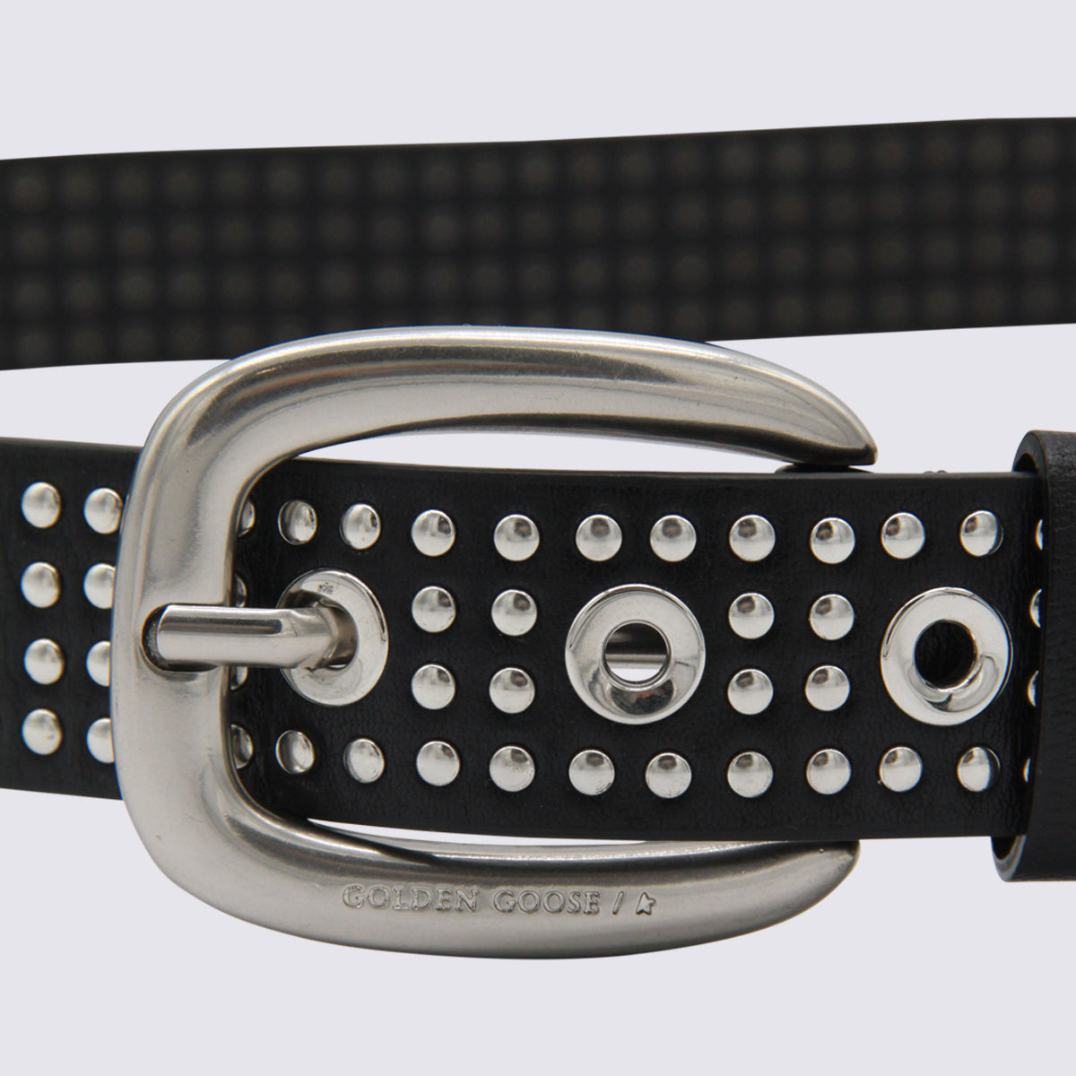 Edgy Black Belt with Silver Studs