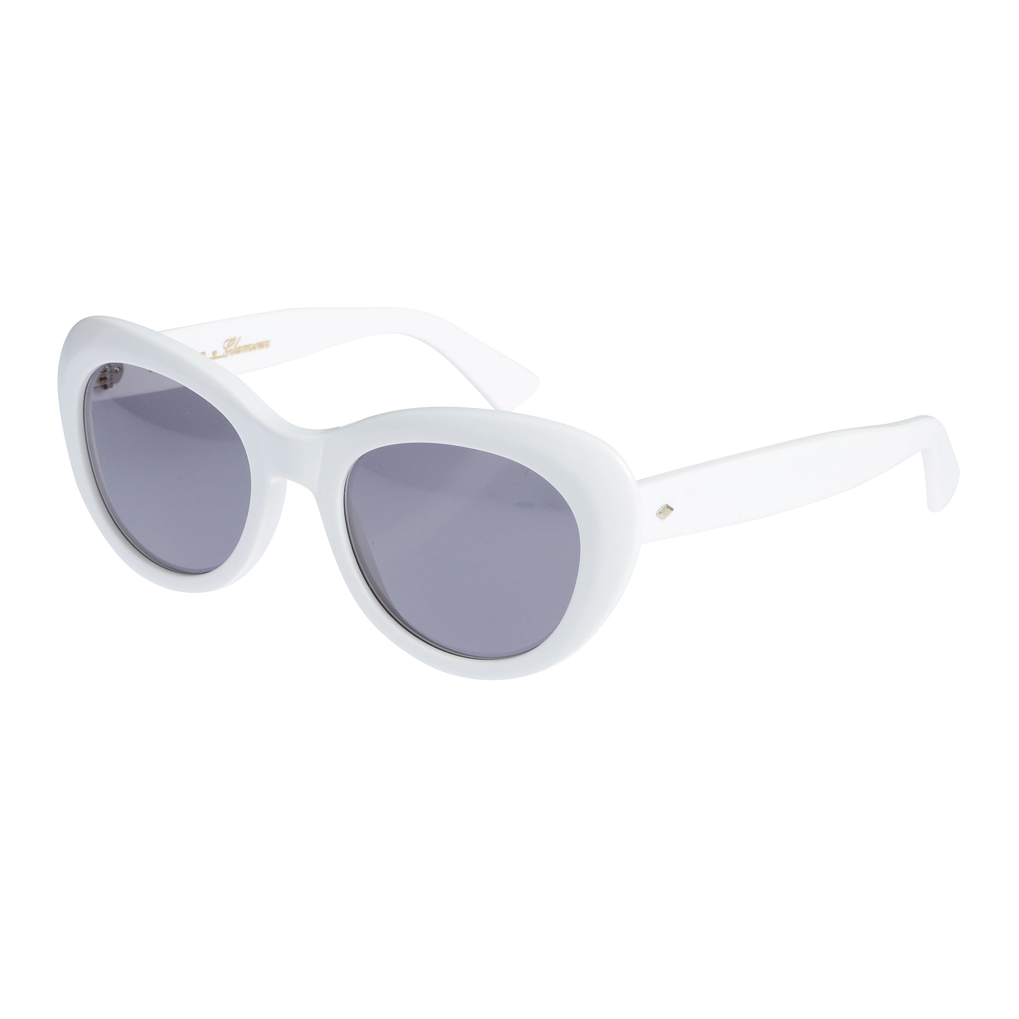 Capri New-S Glossy White Rounded Frame Sunglasses