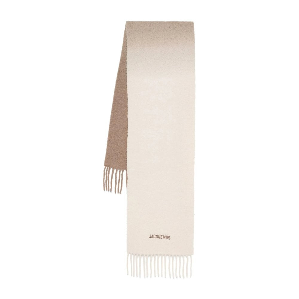 Two-Tone Fringed Alpaca Blend Scarf