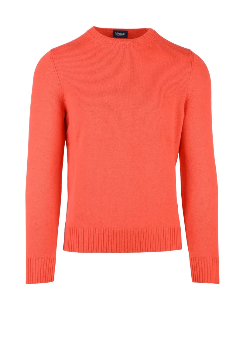 Crew Neck Sweater Cashmere - Red