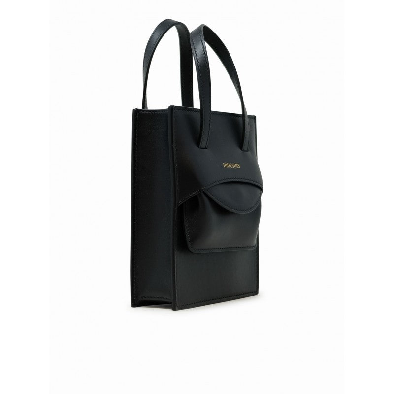 Fl2516 Flap J Black Leather Handbag