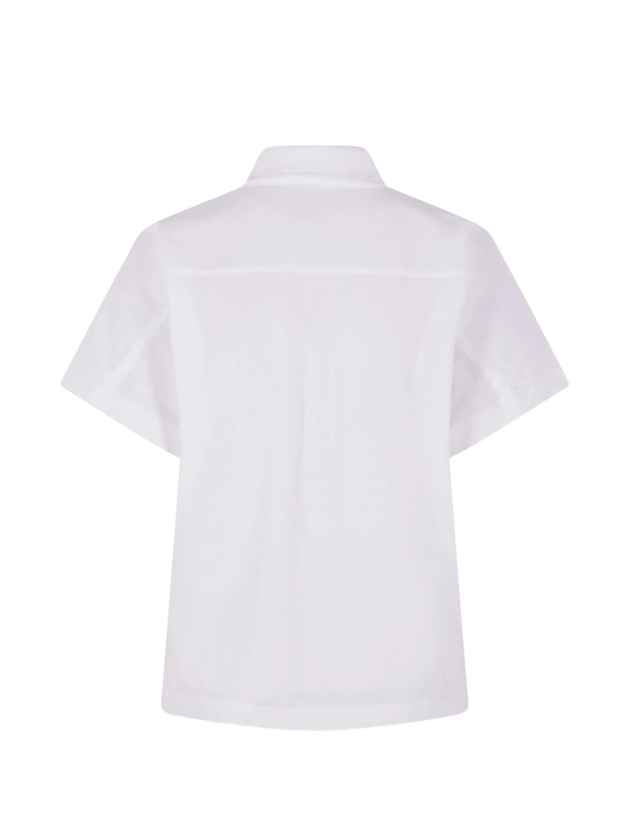 White Cropped Boxy Fit Polo Shirt