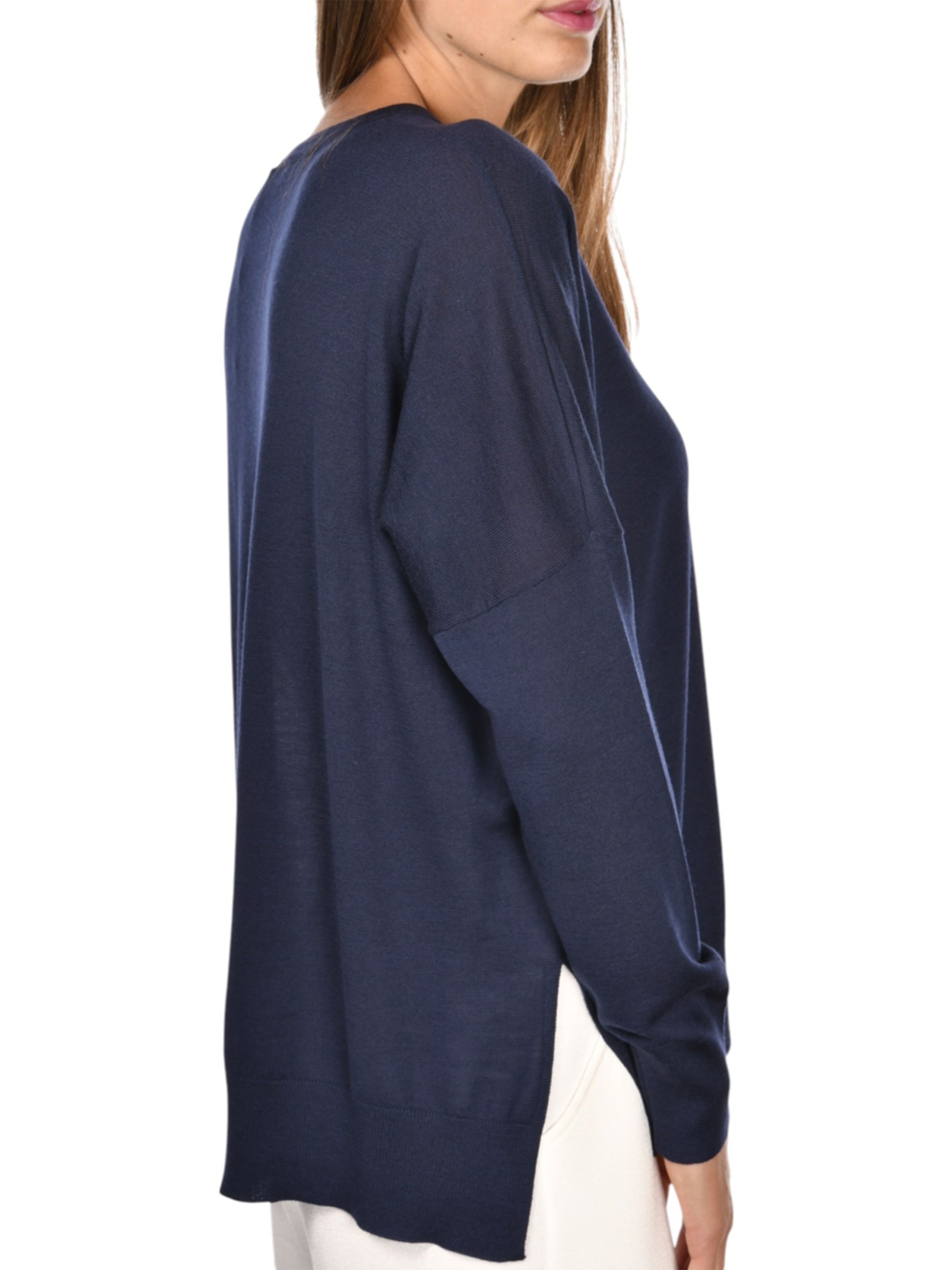 Grey Relaxed Asymmetrical Wool Sweater