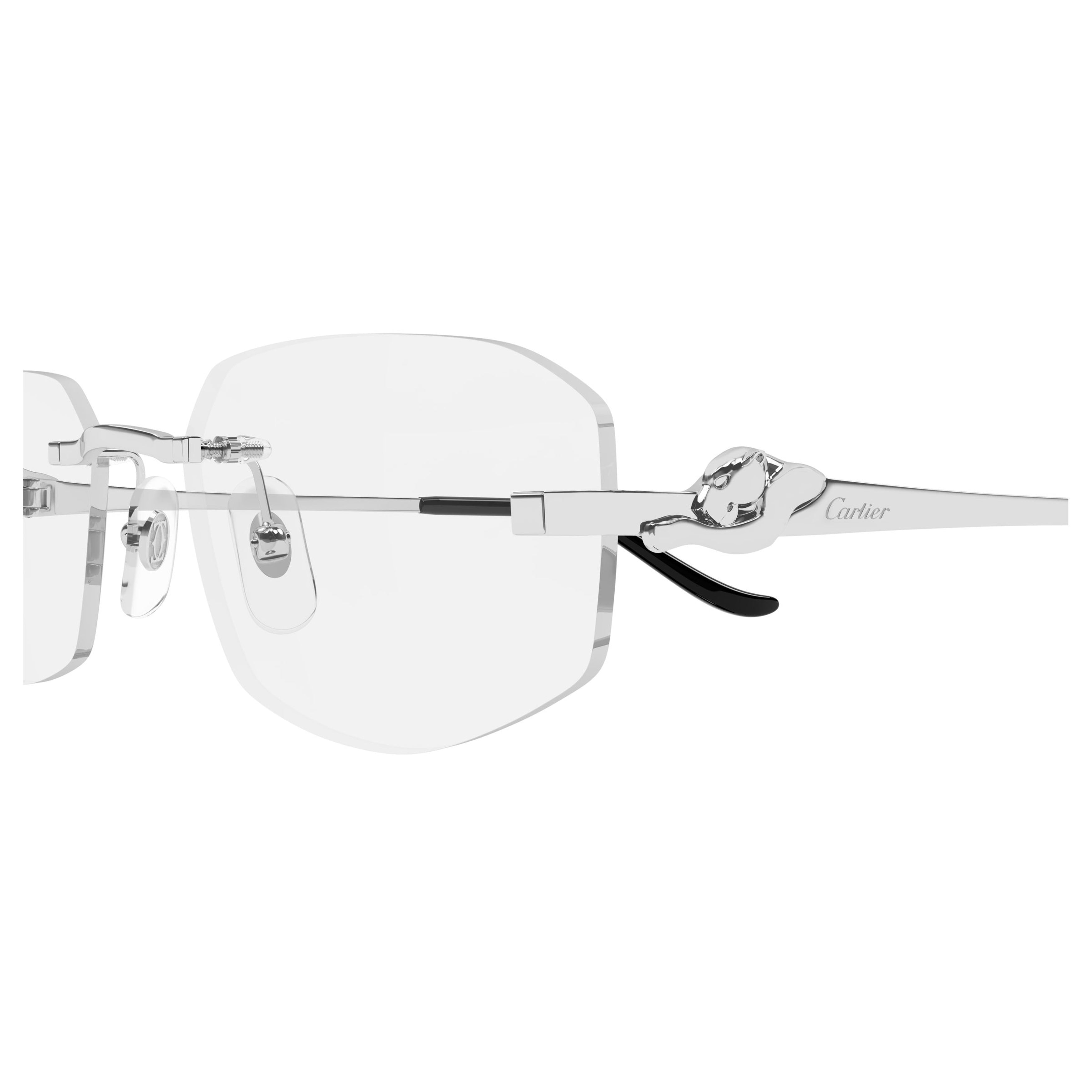Ct0601O Rectangular Rimless Eyeglasses with Panther Motif
