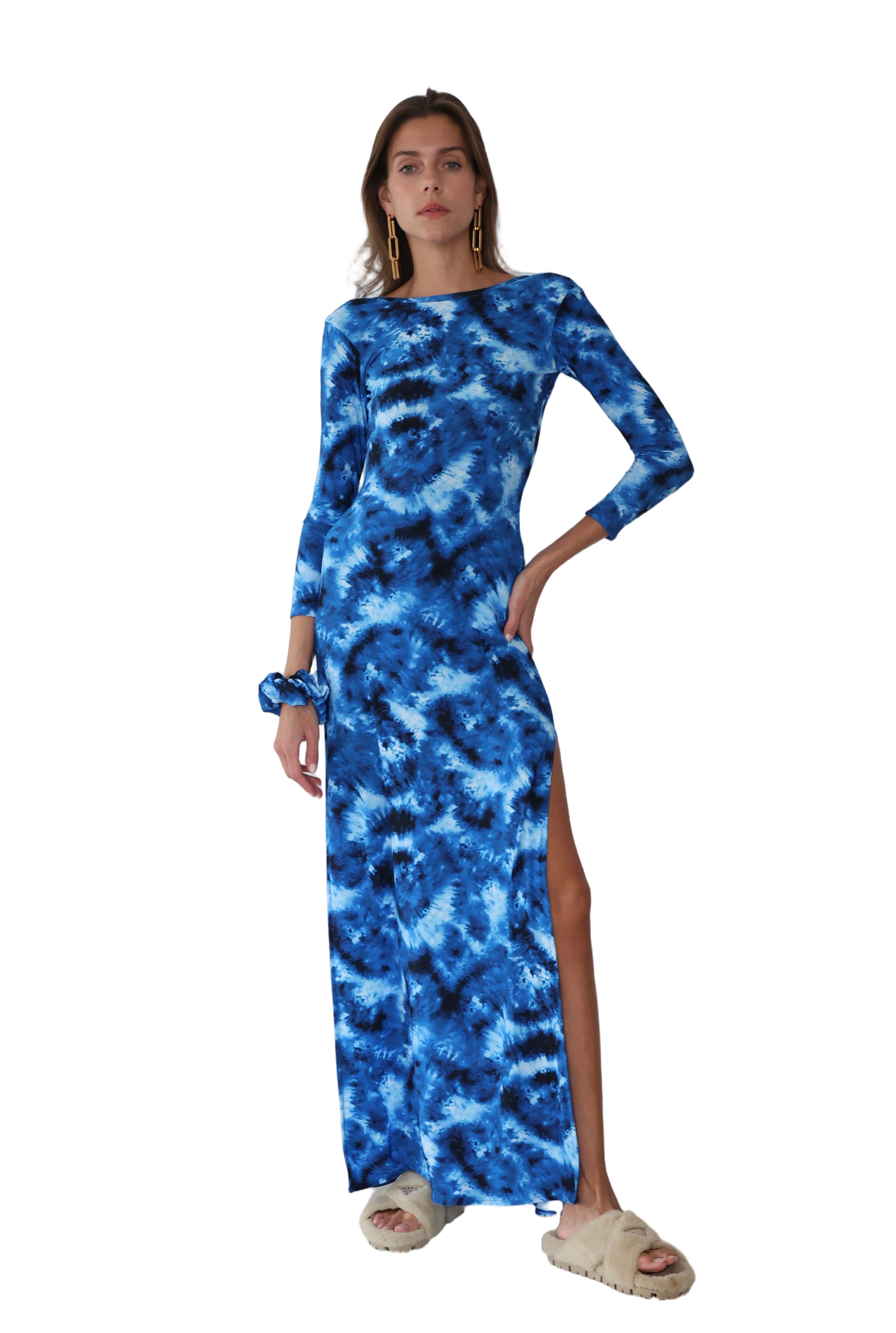 Blue Abstract Maha Dress