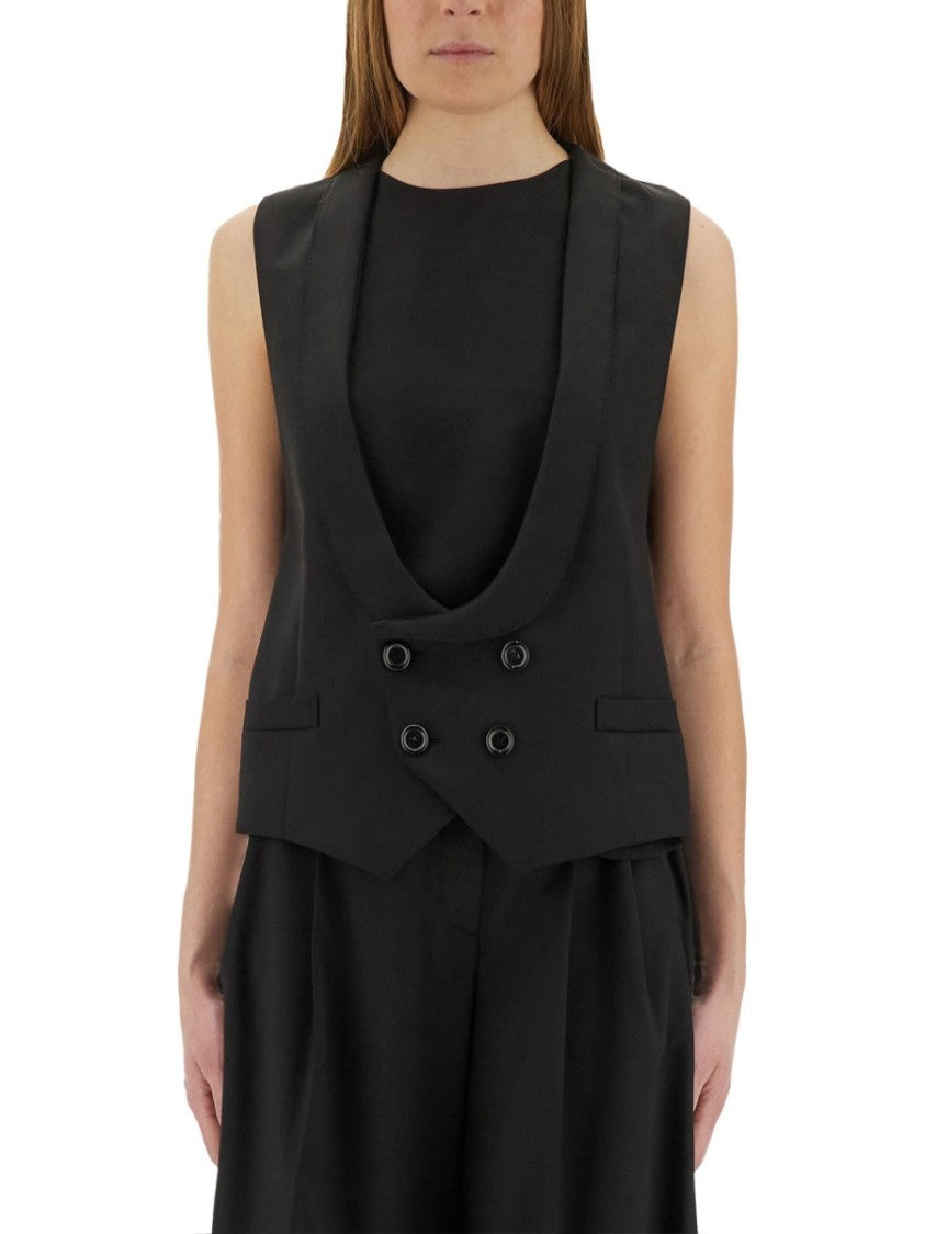 Black Virgin Wool Vest