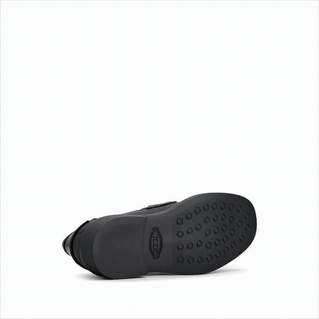 Polished Calf Leather Loafers with Metallic Logo Detail