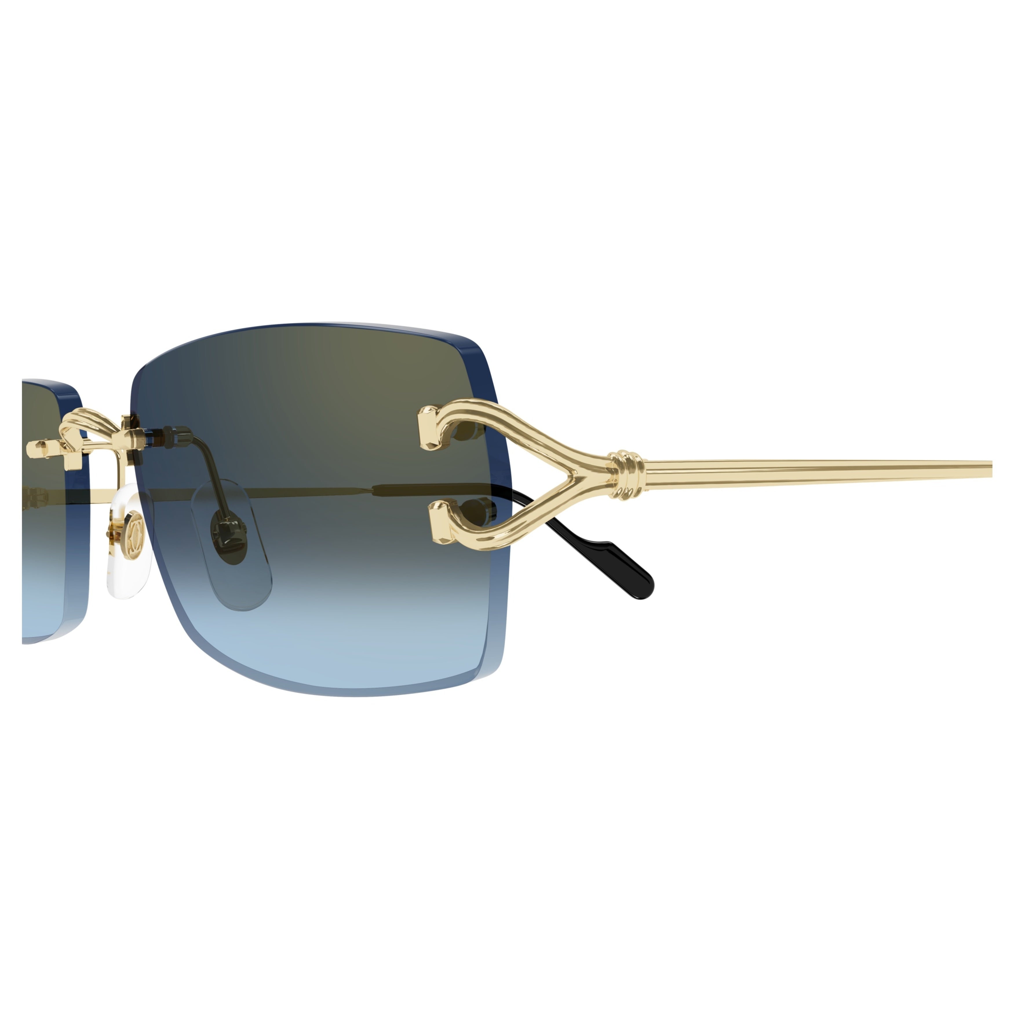 Rimless Sunglasses With Rectangular Gradient Lenses