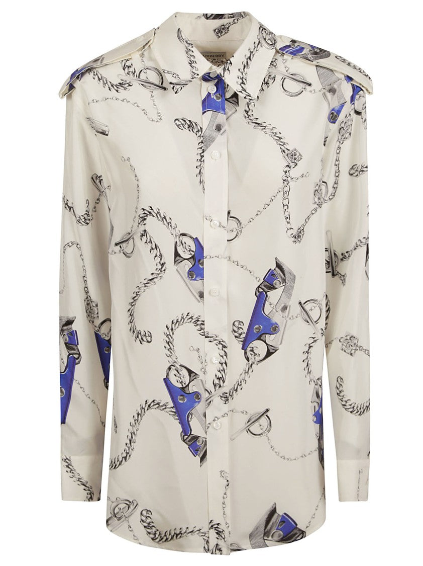 Graphic Print Silk Shirt
