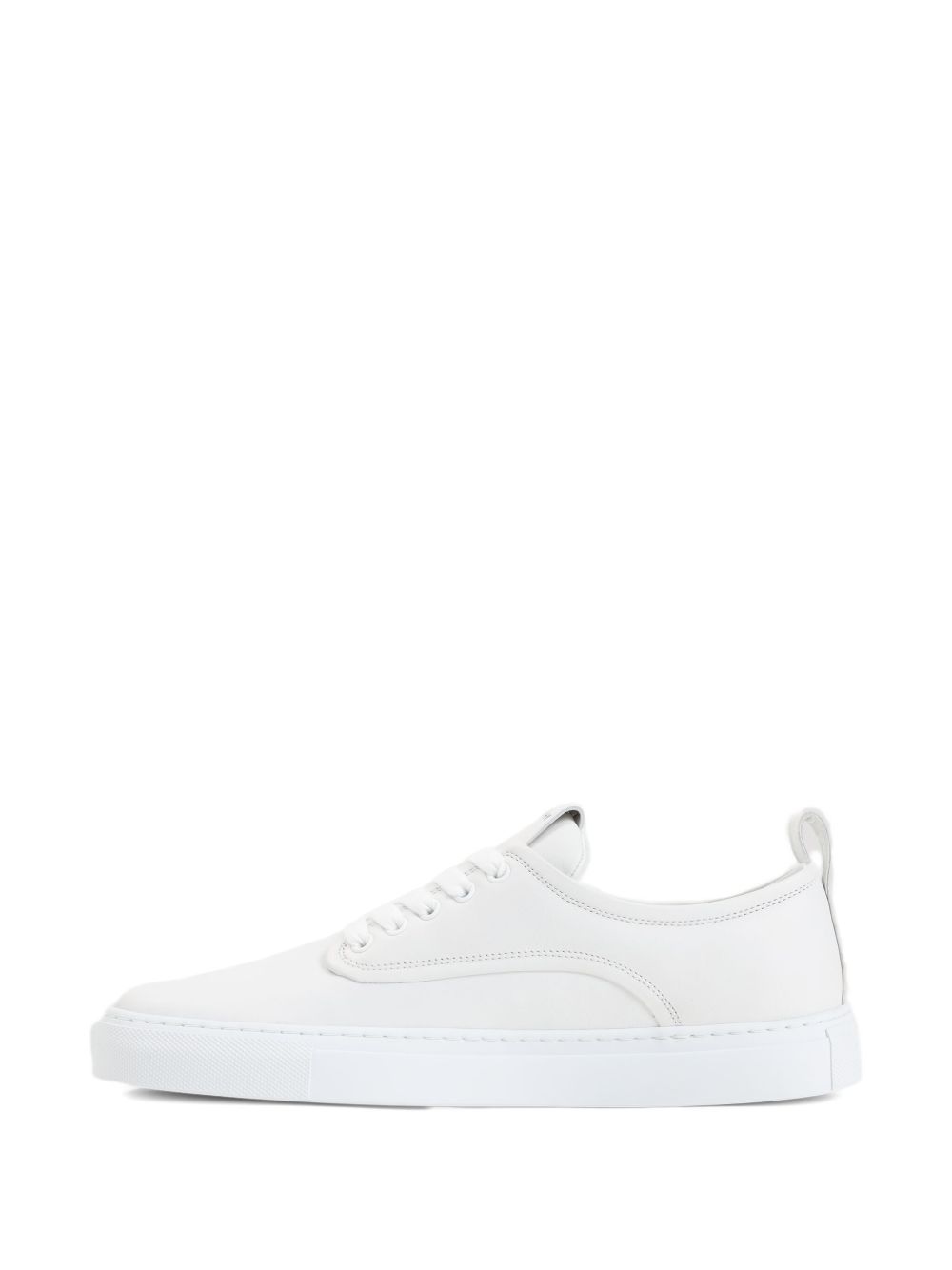 White Calf Leather Flat Shoes