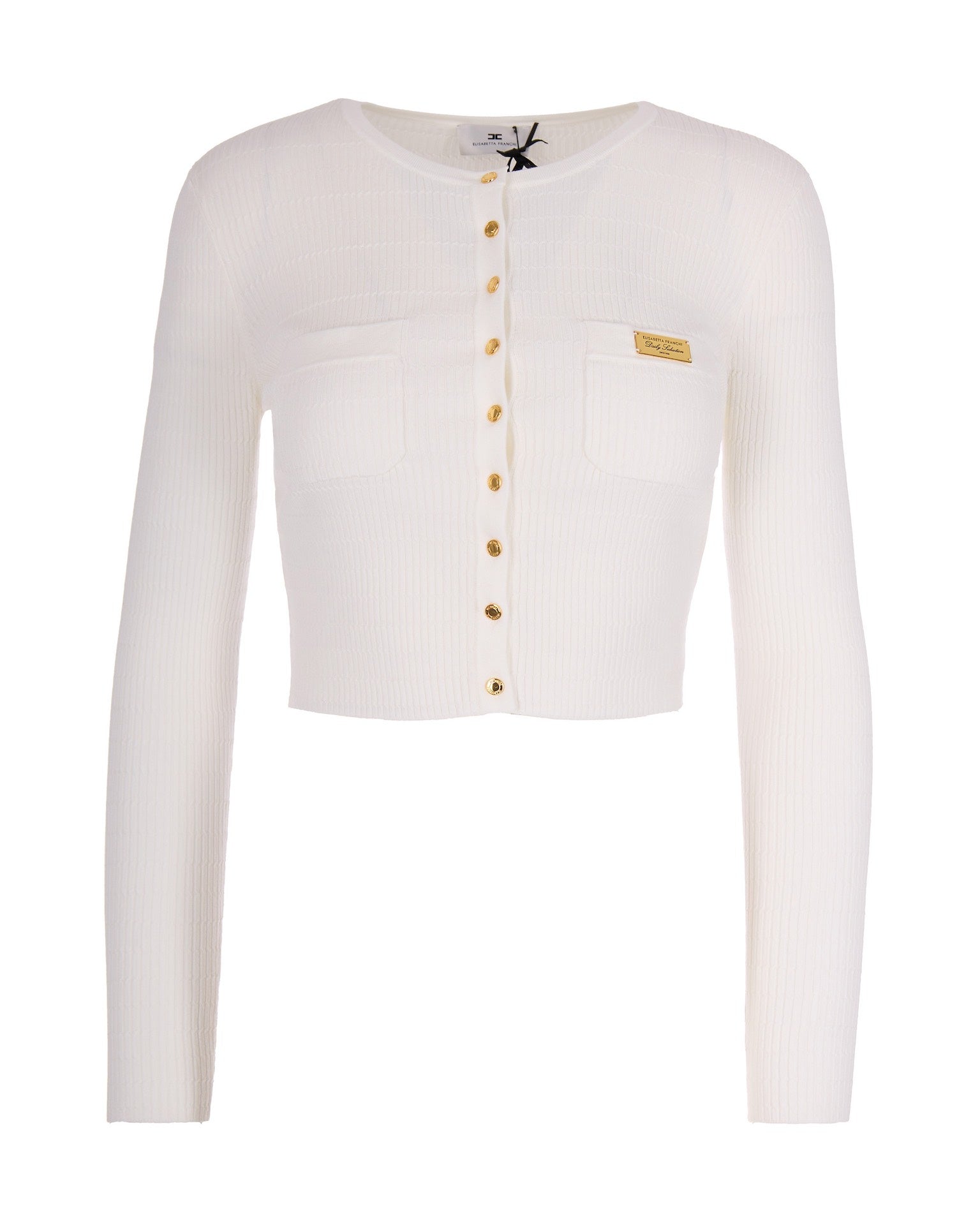 Fitted Ribbed Knit Top With Button Closure