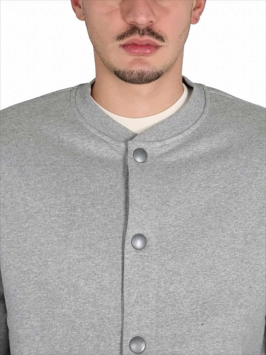 Collarless Button-Up Jacket