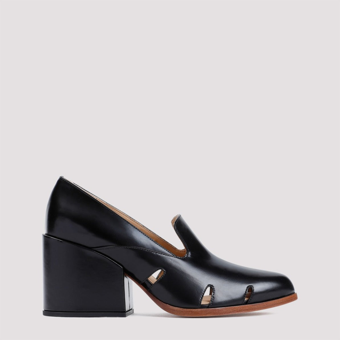 Black Calf Leather Eliza Pumps