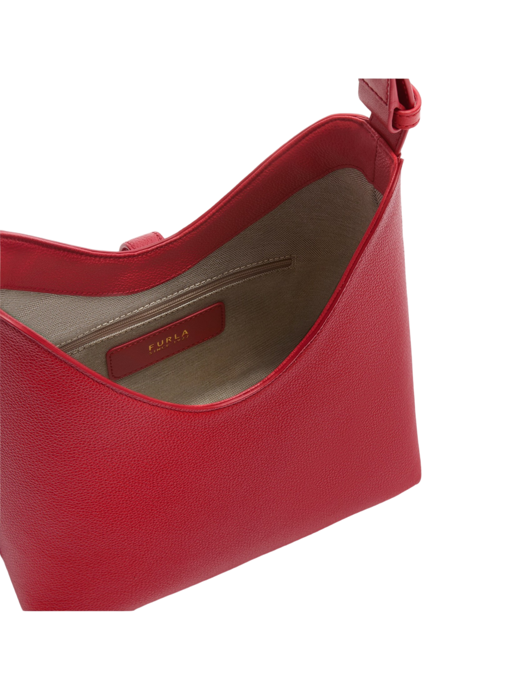 Red Leather Hobo Goccia S Bag