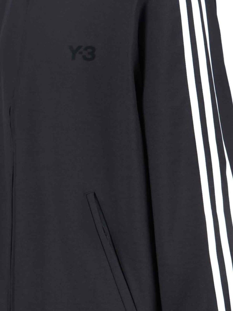 Cropped Black Hoodie With Iconic Three-Stripes