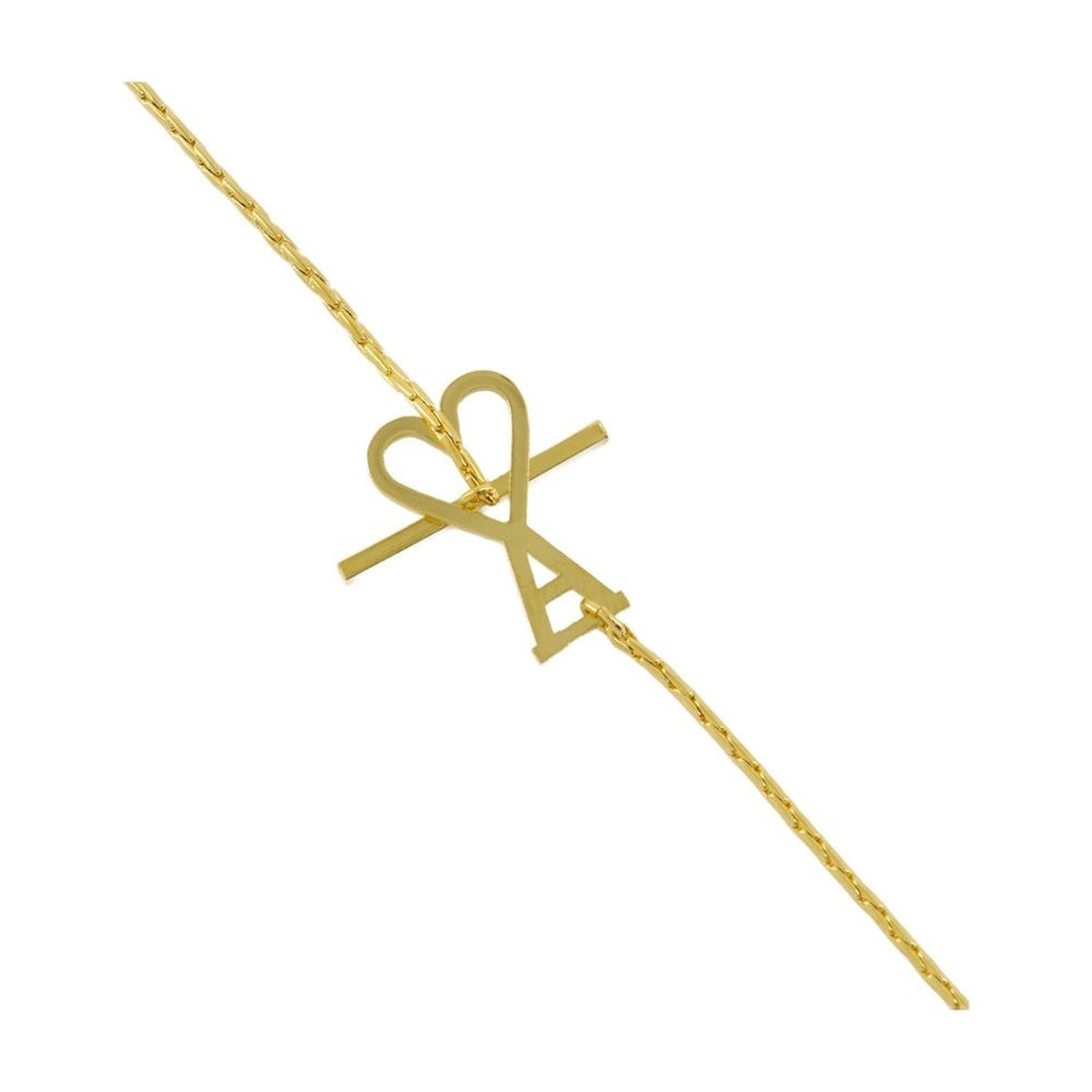 Gold Metal Adc 2 In 1 Chain Necklace