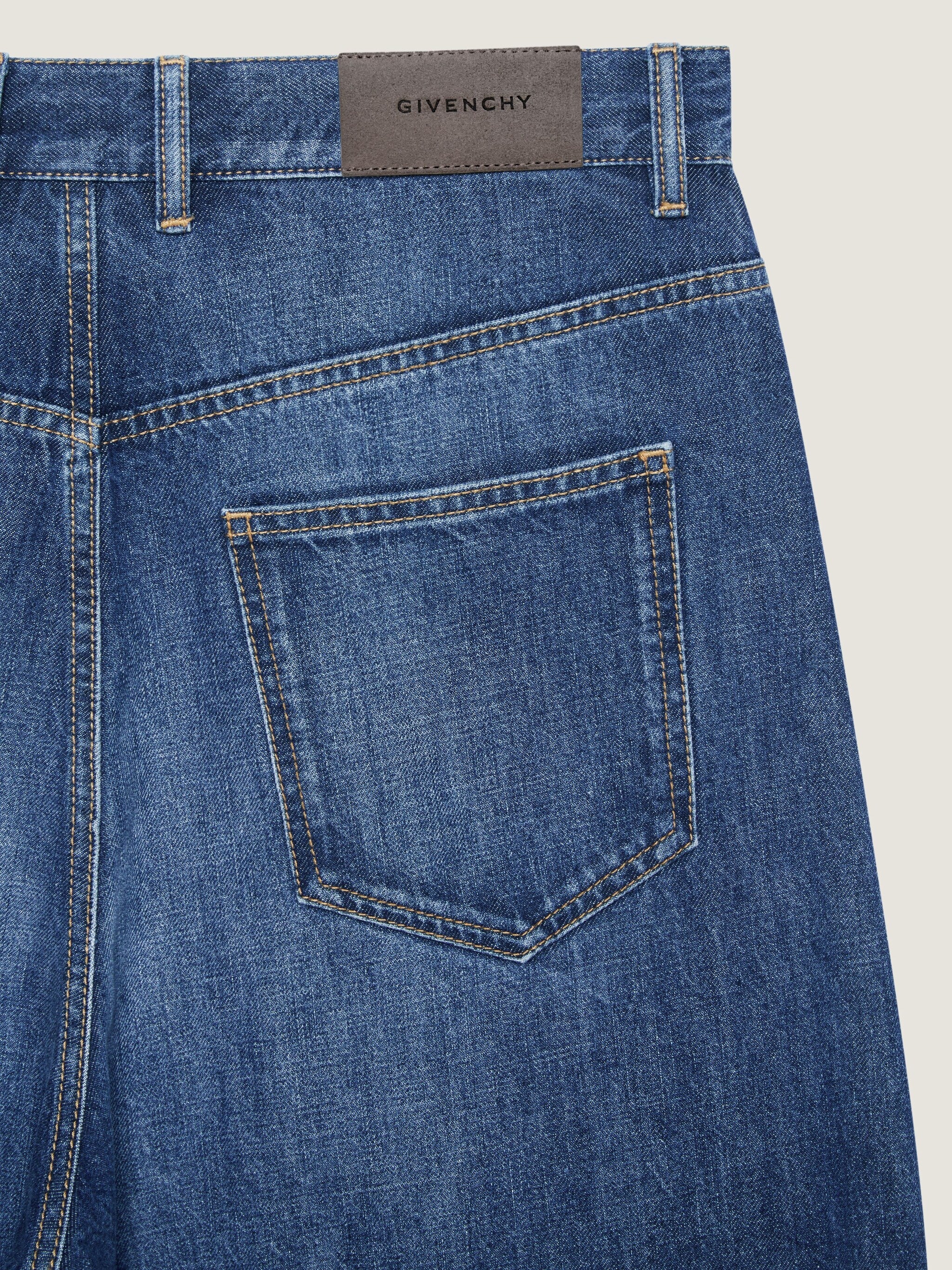 Relaxed Wide-Leg Blue Twisted Seam Jeans