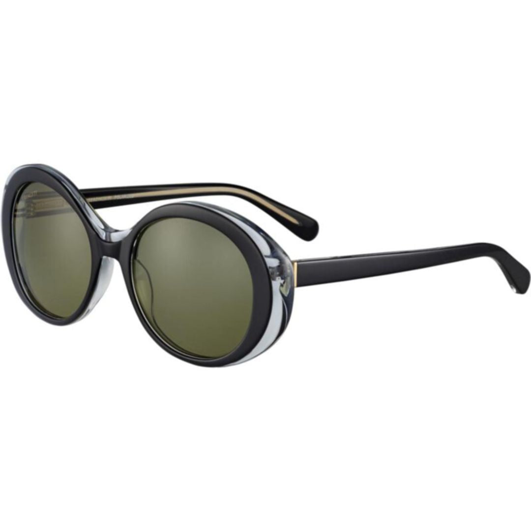 Bacall Bold Rounded Black Frame Sunglasses