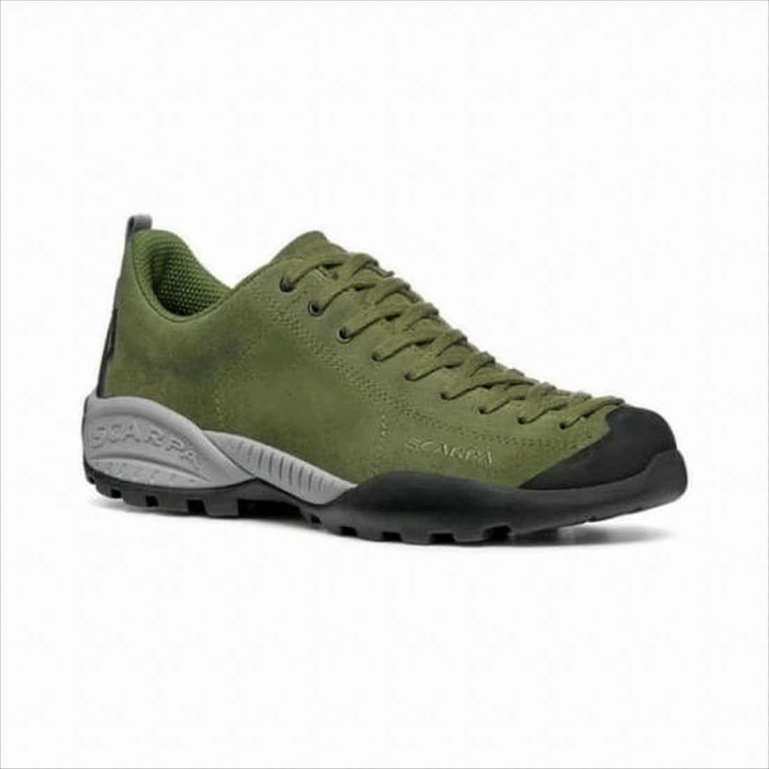 Olive Green Suede Low-Top Sneakers