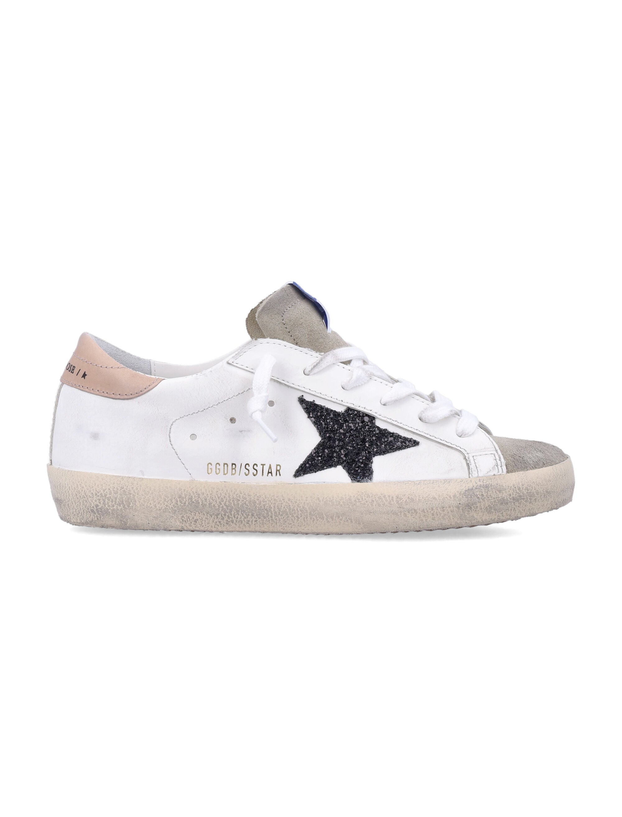 Vintage Lace-Up Sneakers with Glitter Star Patch