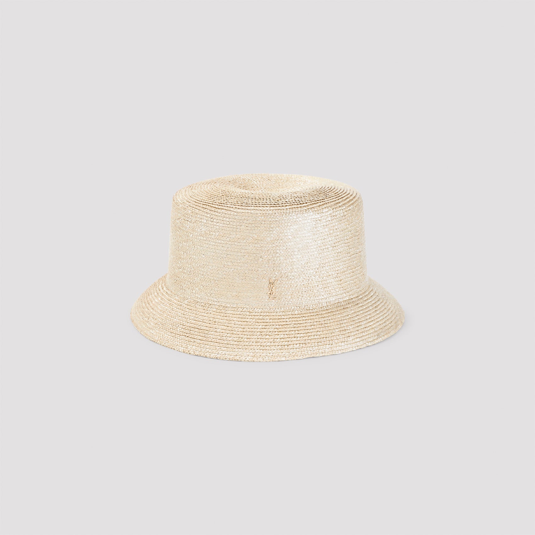 Straw Bucket Hat With Rounded Crown