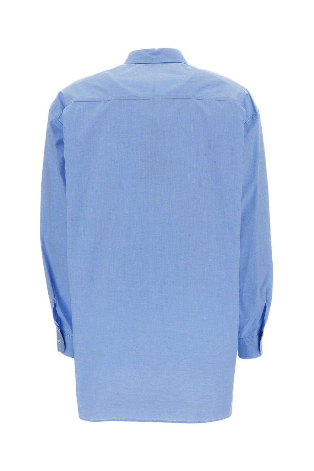 Light Blue Cotton Shirt with Pointed Collar