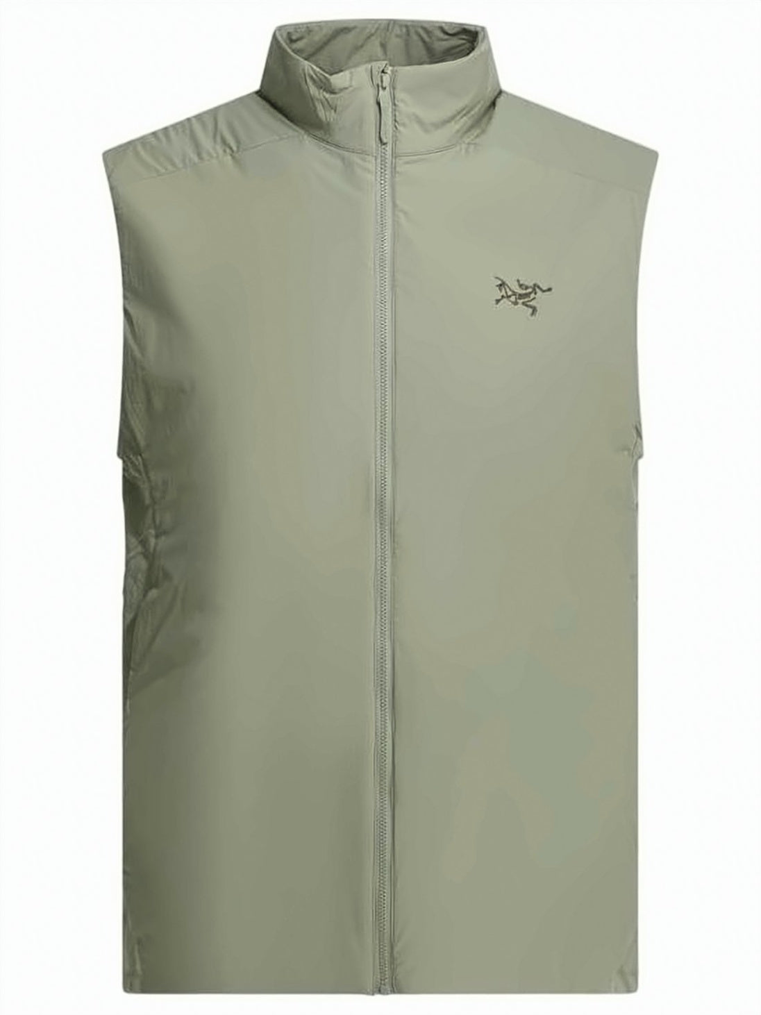 High-Collar Sleeveless Vest with Front Zipper Closure