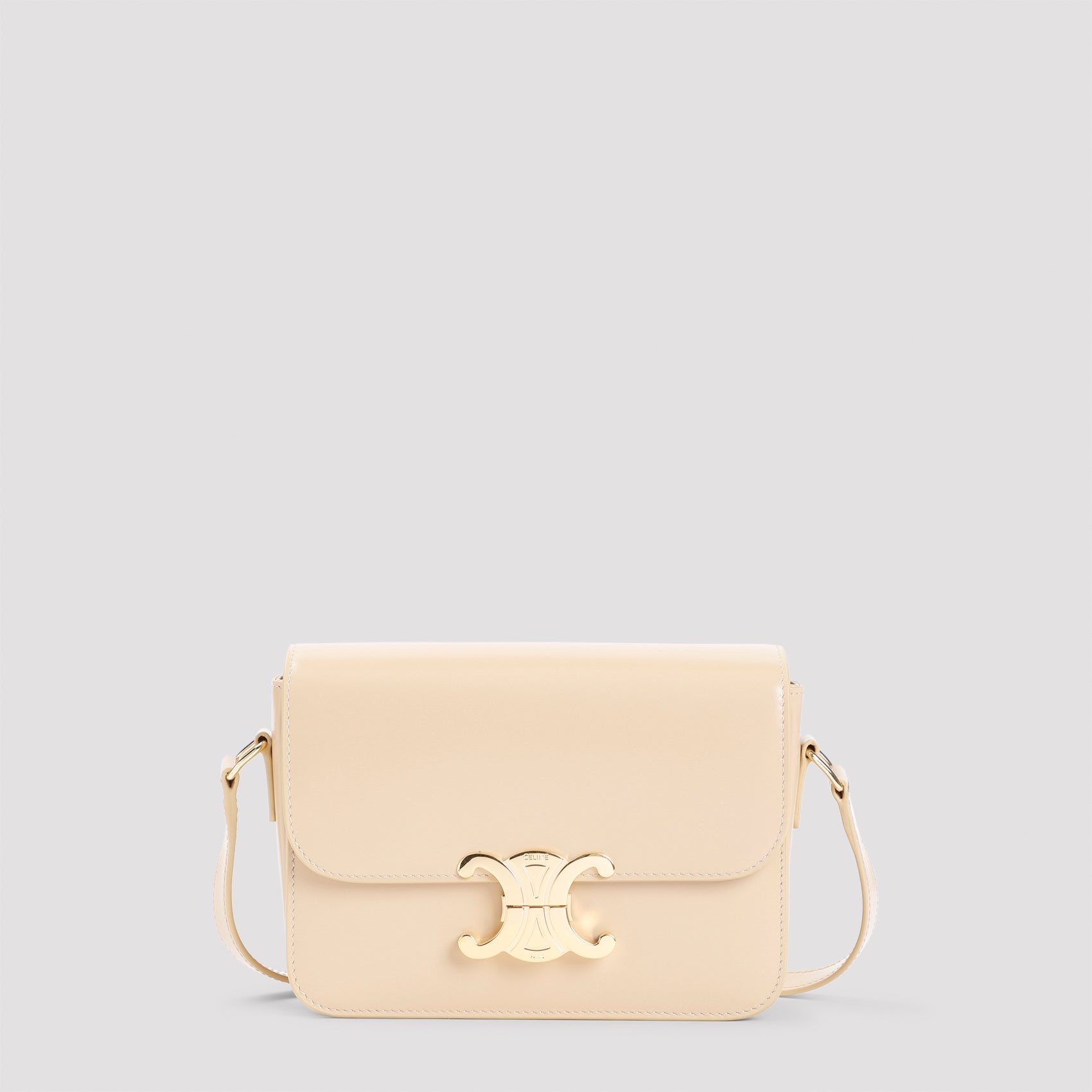 Beige Calf Leather Shoulder Bag