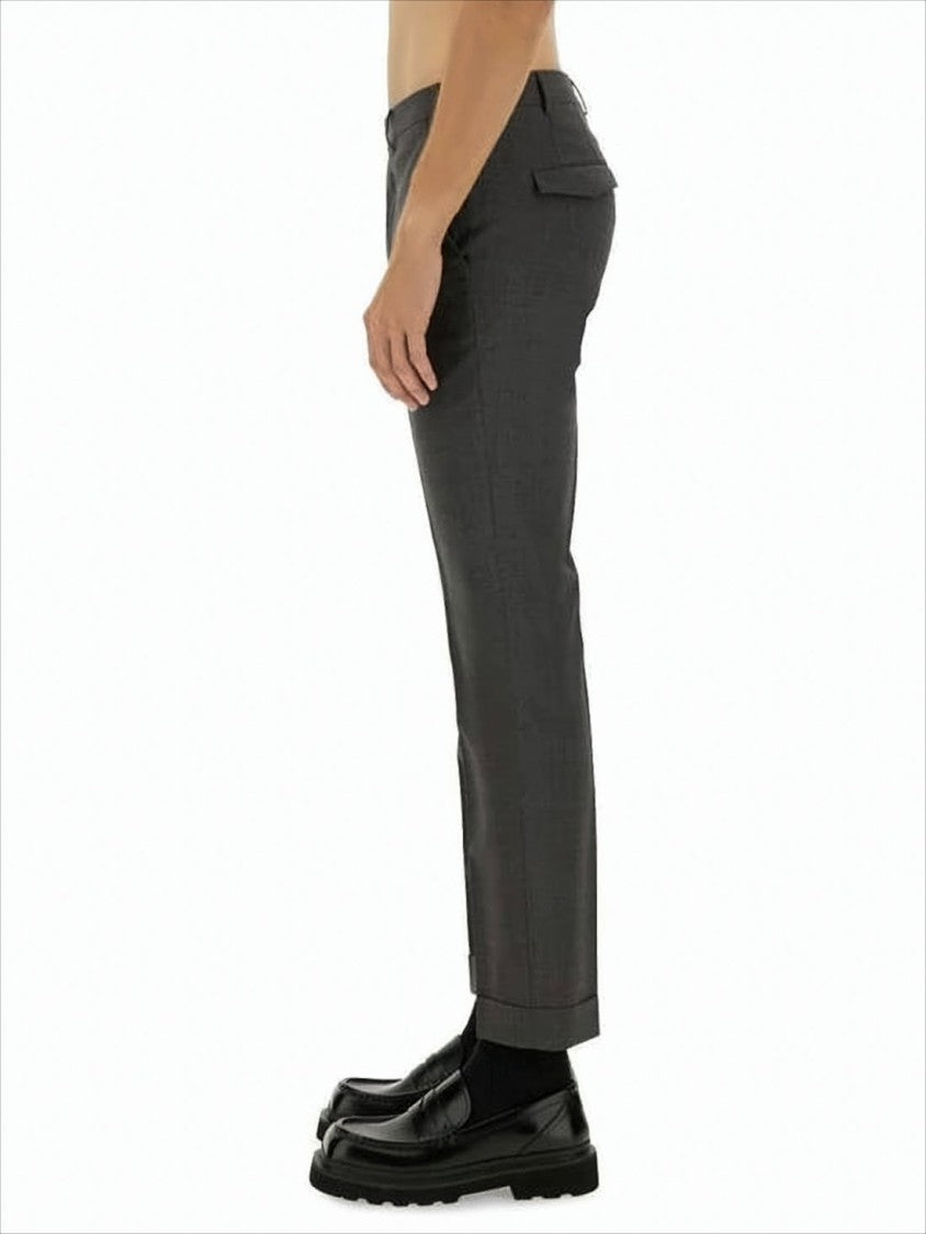 Tailored Straight-Fit Pants with Mid-Rise Waist