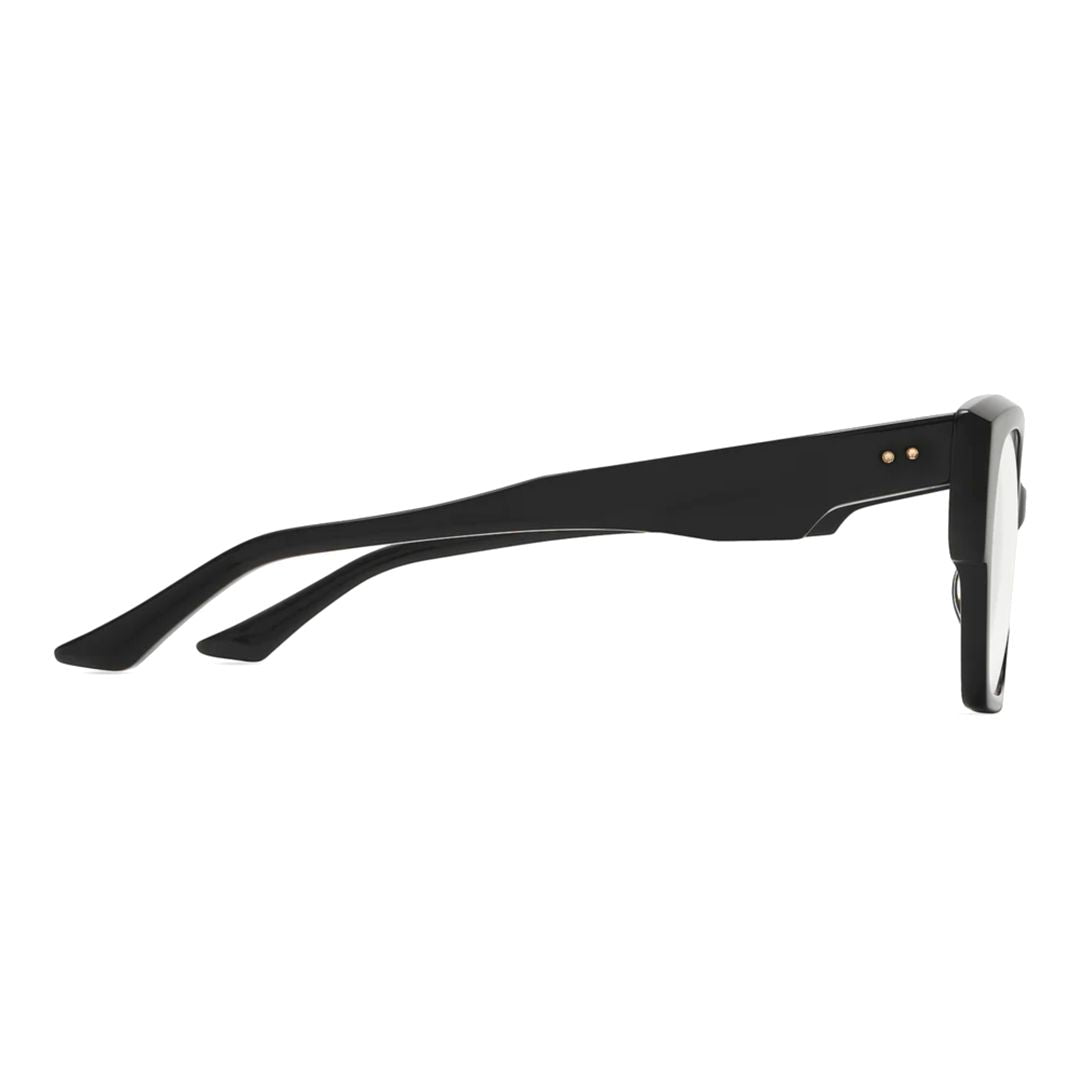 Ideala Oversized Square Frame Eyeglasses with Gold-tone Rivet Details