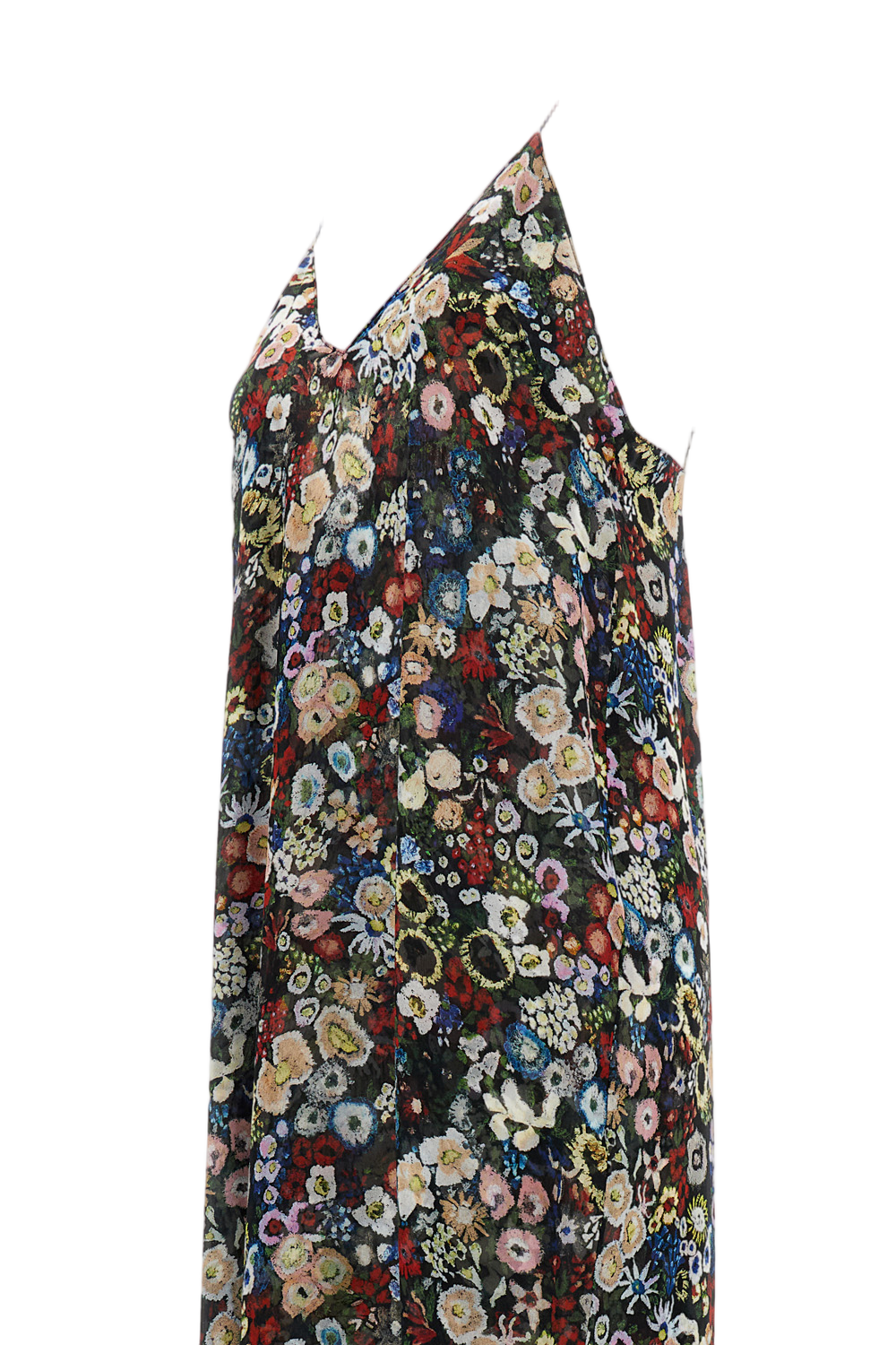 Maxi Silk Dress With Wide Neckline