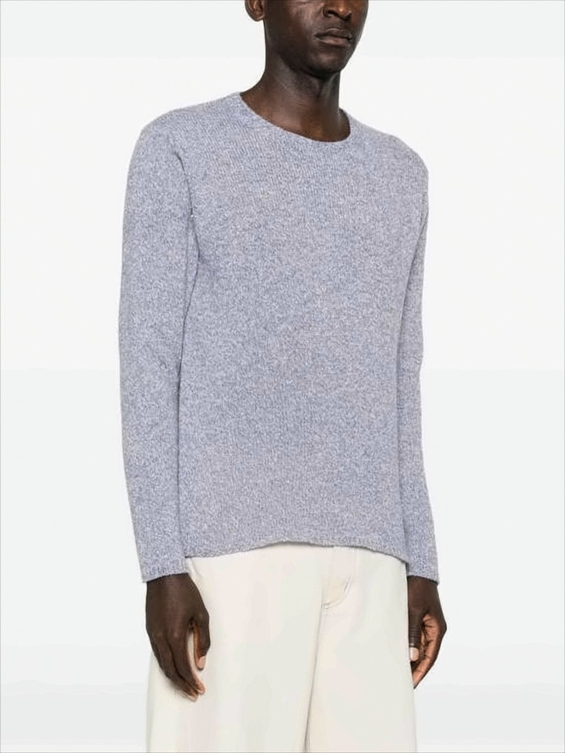 Finely Knit Wool-Silk Blend Sweater