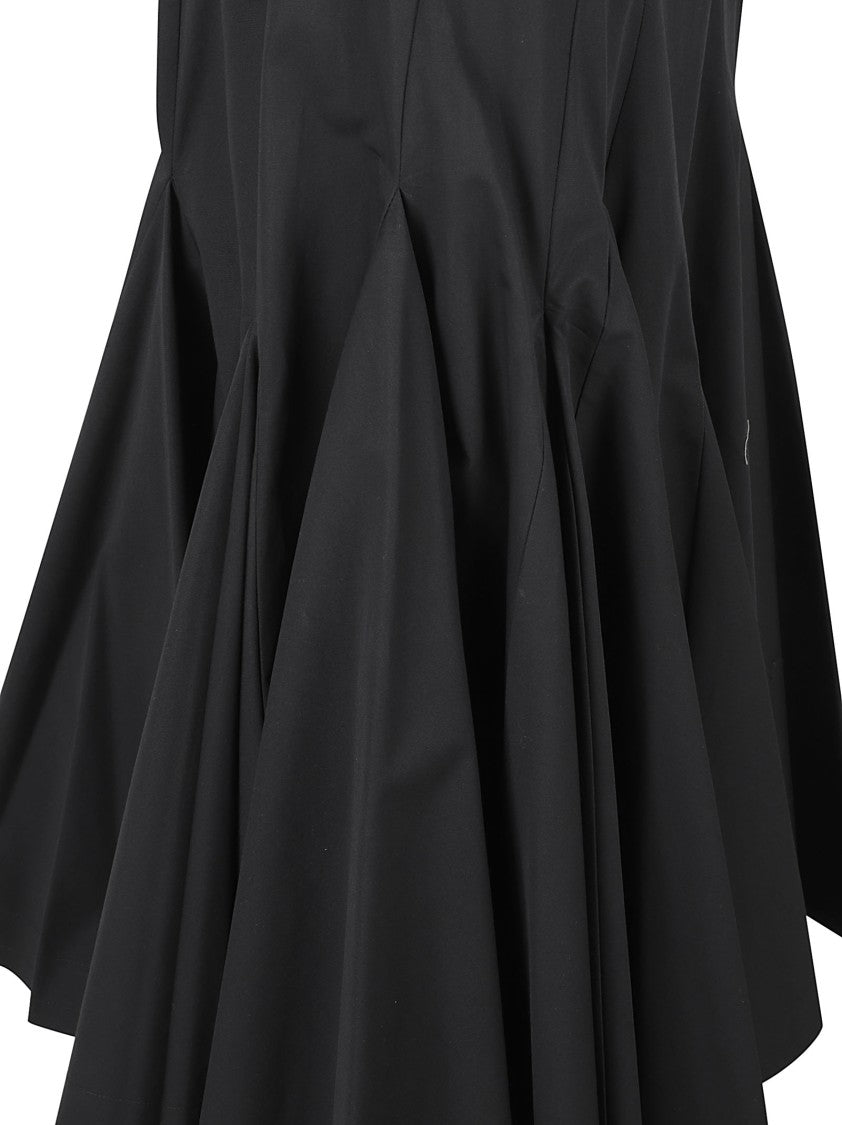 Pleated Flared Black Skirt
