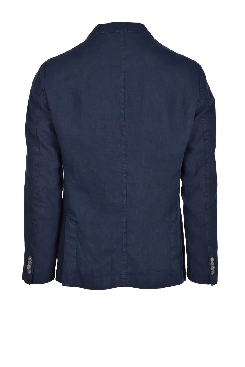 Unlined Linen Blazer - Blue